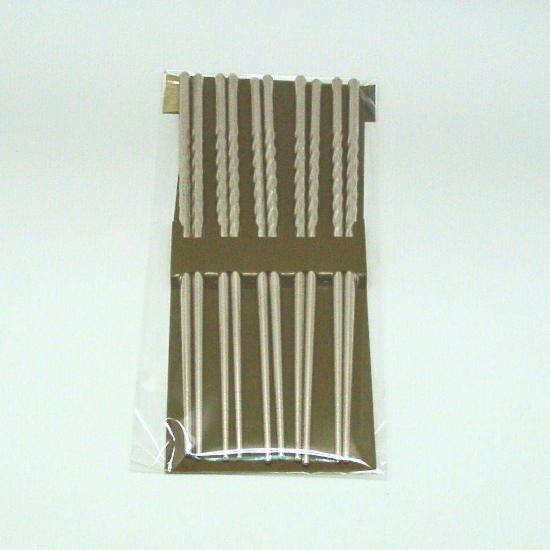 B58087 白鐵麻花筷 23cm 5雙