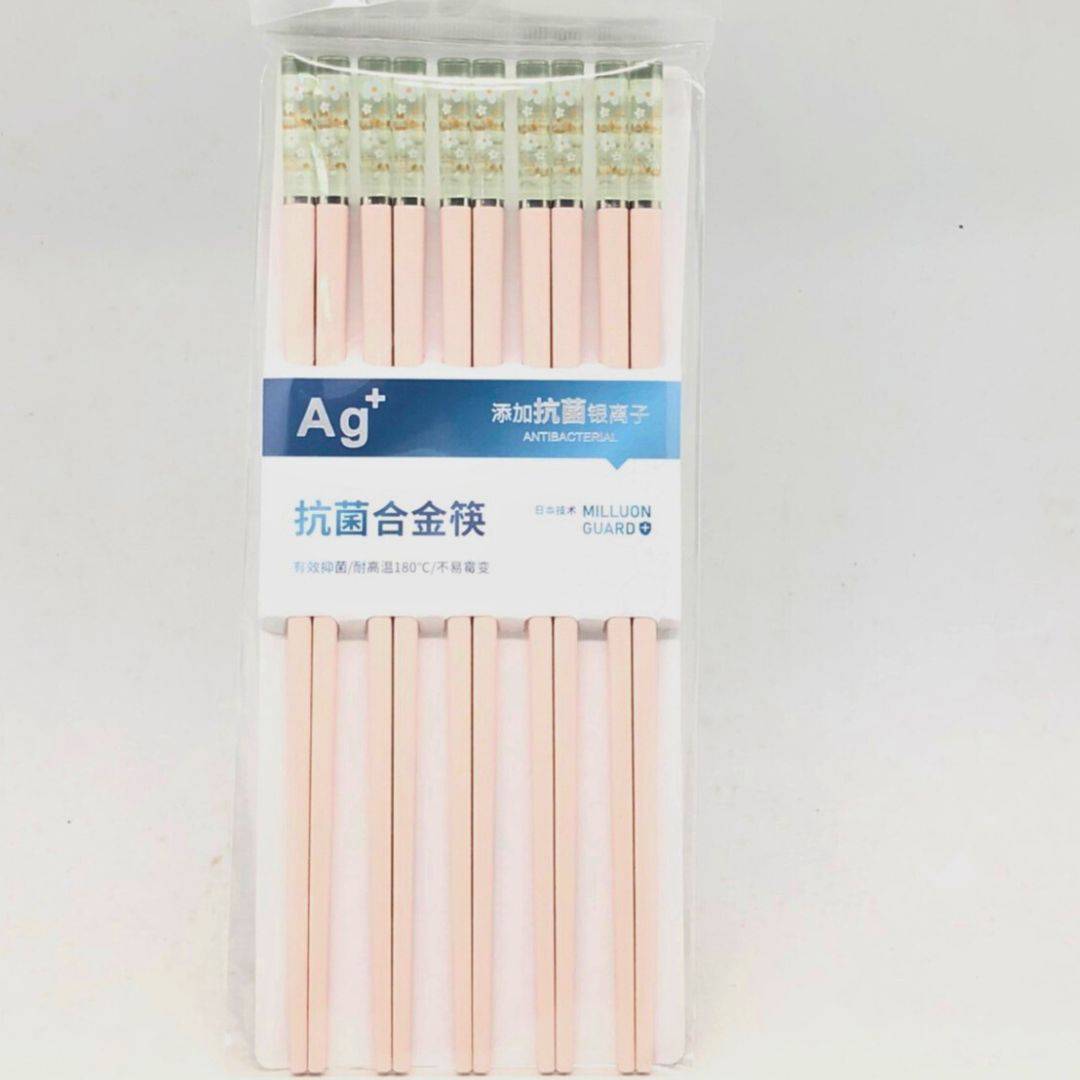B580892 櫻花抗菌合金筷 24.3cm 5雙