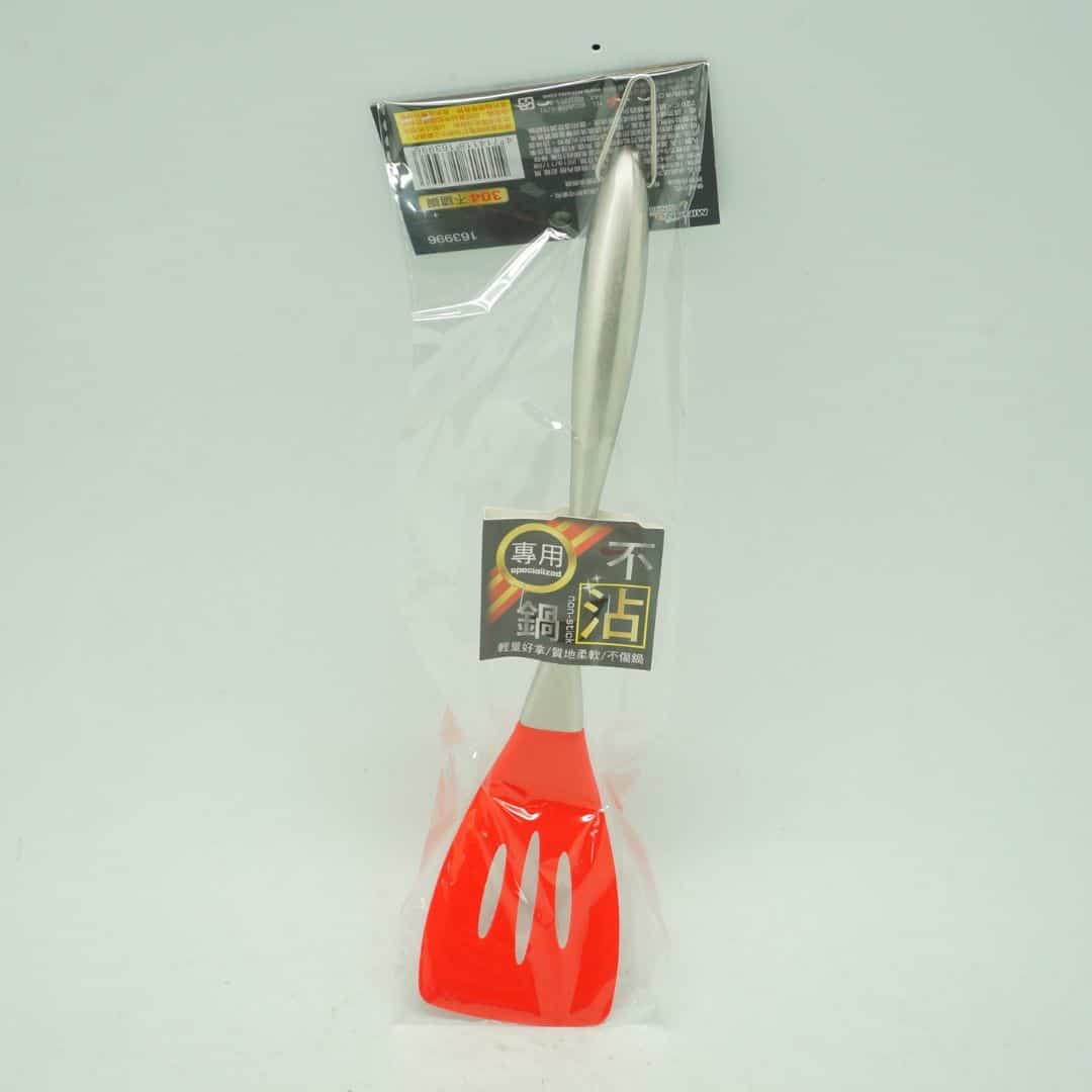 B60087 矽膠不沾鍋瀝油 163996鍋鏟(304#)-3 B60087 米諾諾304#矽膠不沾鍋瀝油鍋鏟 33cm