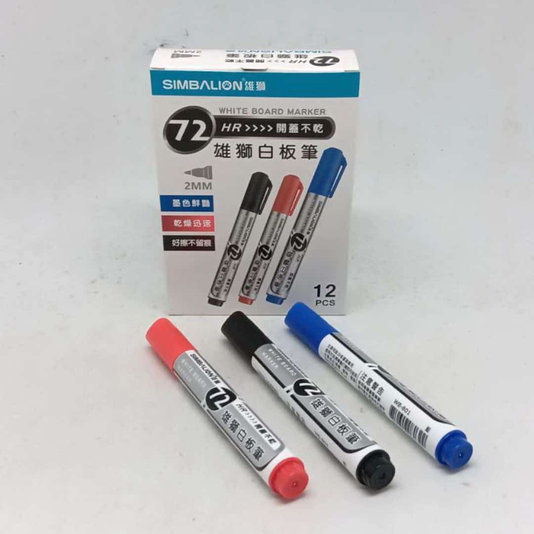 W71697A-C 雄獅白板筆紅色 WB801開蓋不乾-3 W71697A 雄獅白板筆 開蓋不乾款 2.0mm 紅色