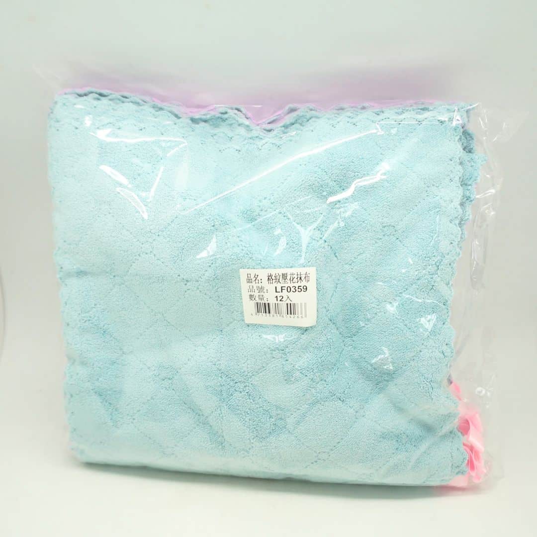 R3543 格紋壓花抹布 30x30cm 12入