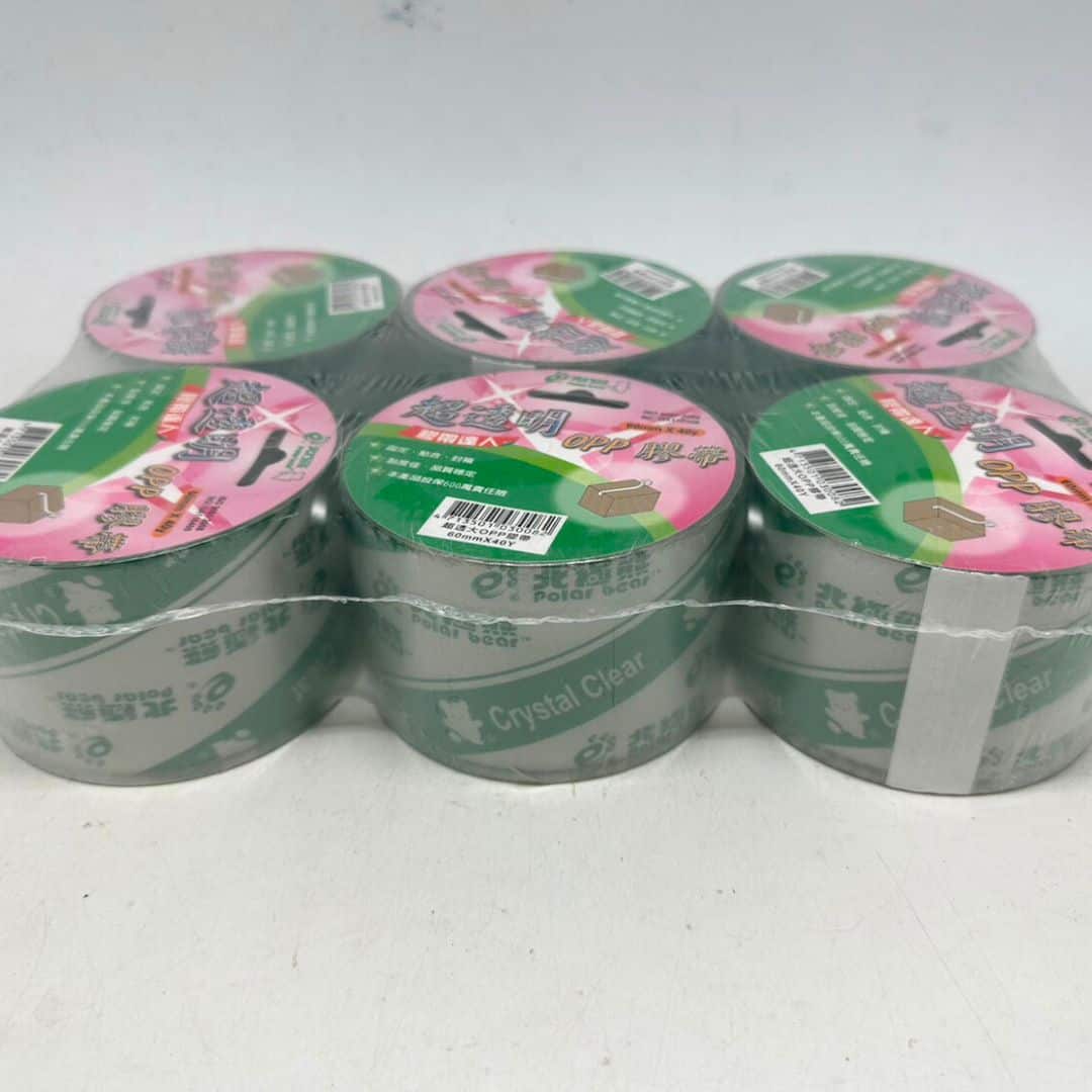 XY7063 北熊大OPP透明膠帶 60mmx40y 6入