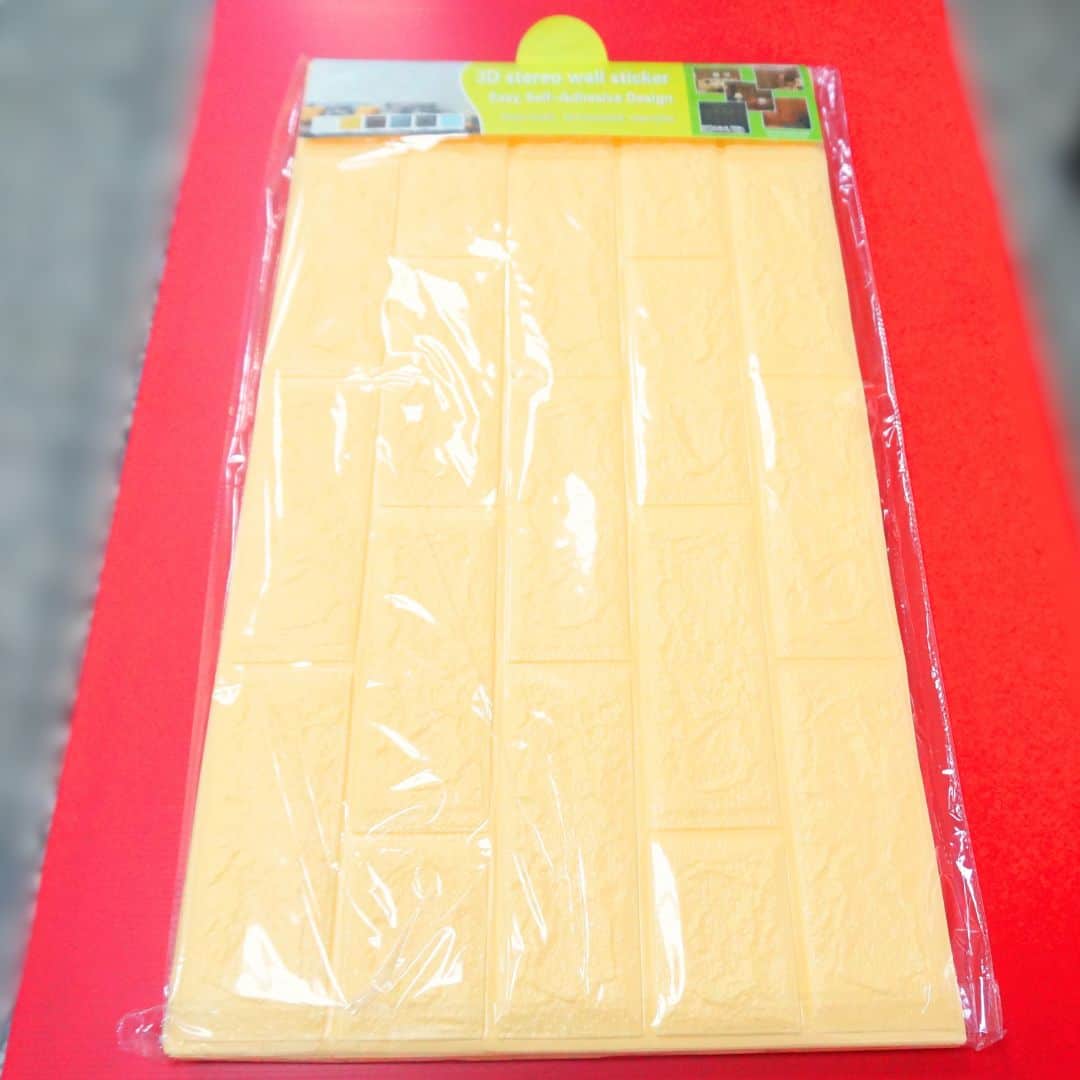 P6996D 防撞隔音壁貼 70x39cm 米黃色 4入