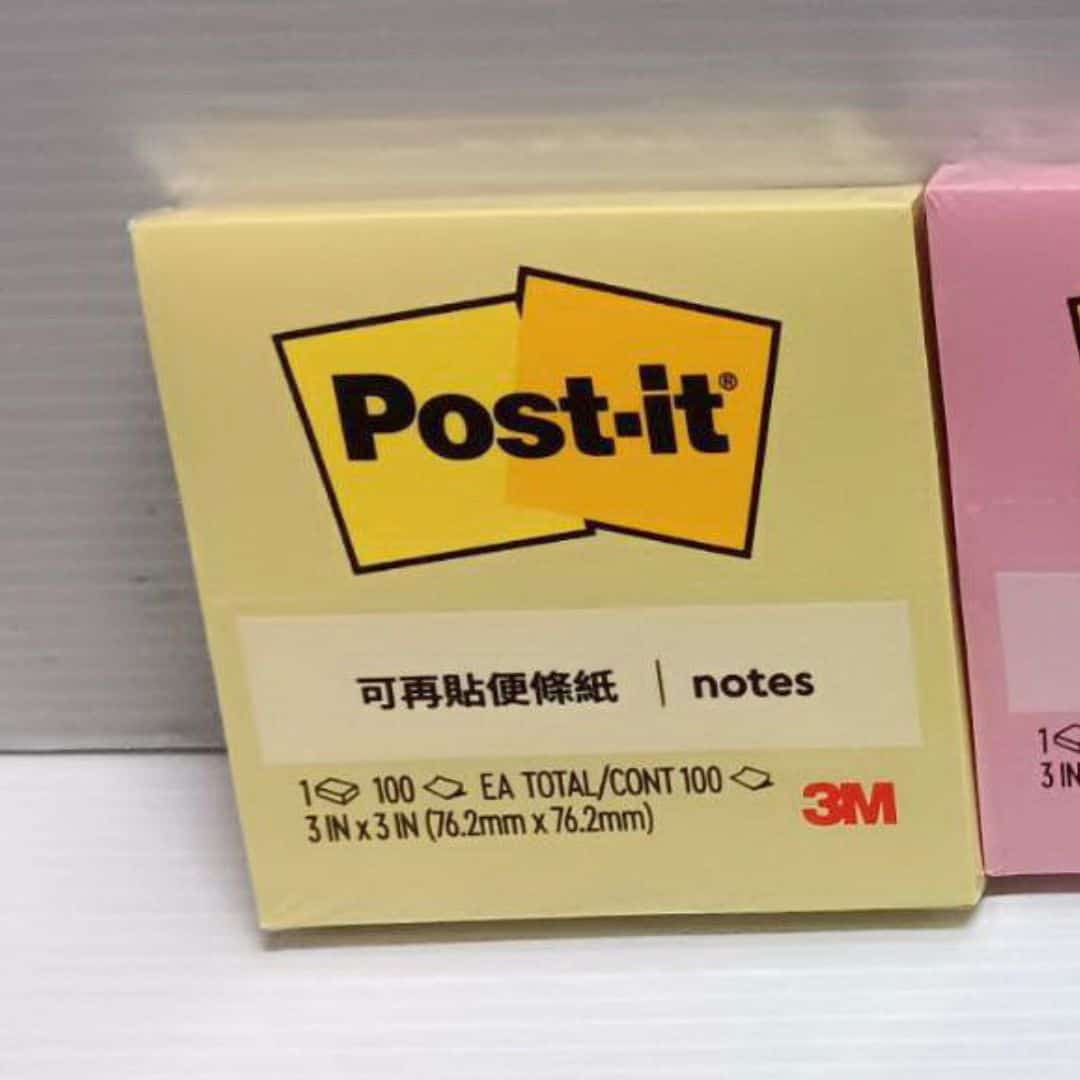 W42034A 3M利貼可再貼便條紙 黃色 7.5x7.5cm 100張