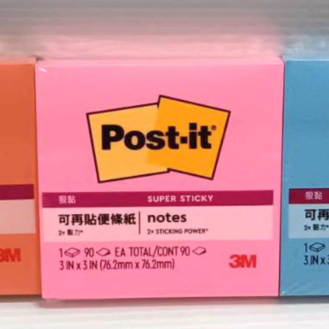 W42038E 3M利貼狠黏可再貼便條 粉紅色 7.6x7.6cm 90張