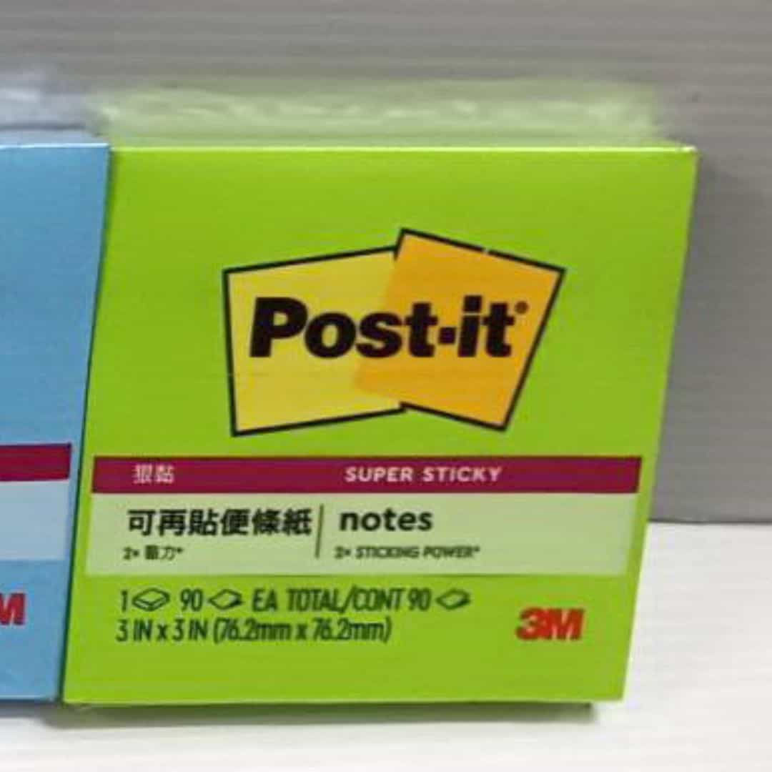 W42038F 3M利貼狠黏可再貼便條 綠色 7.6x7.6cm 90張