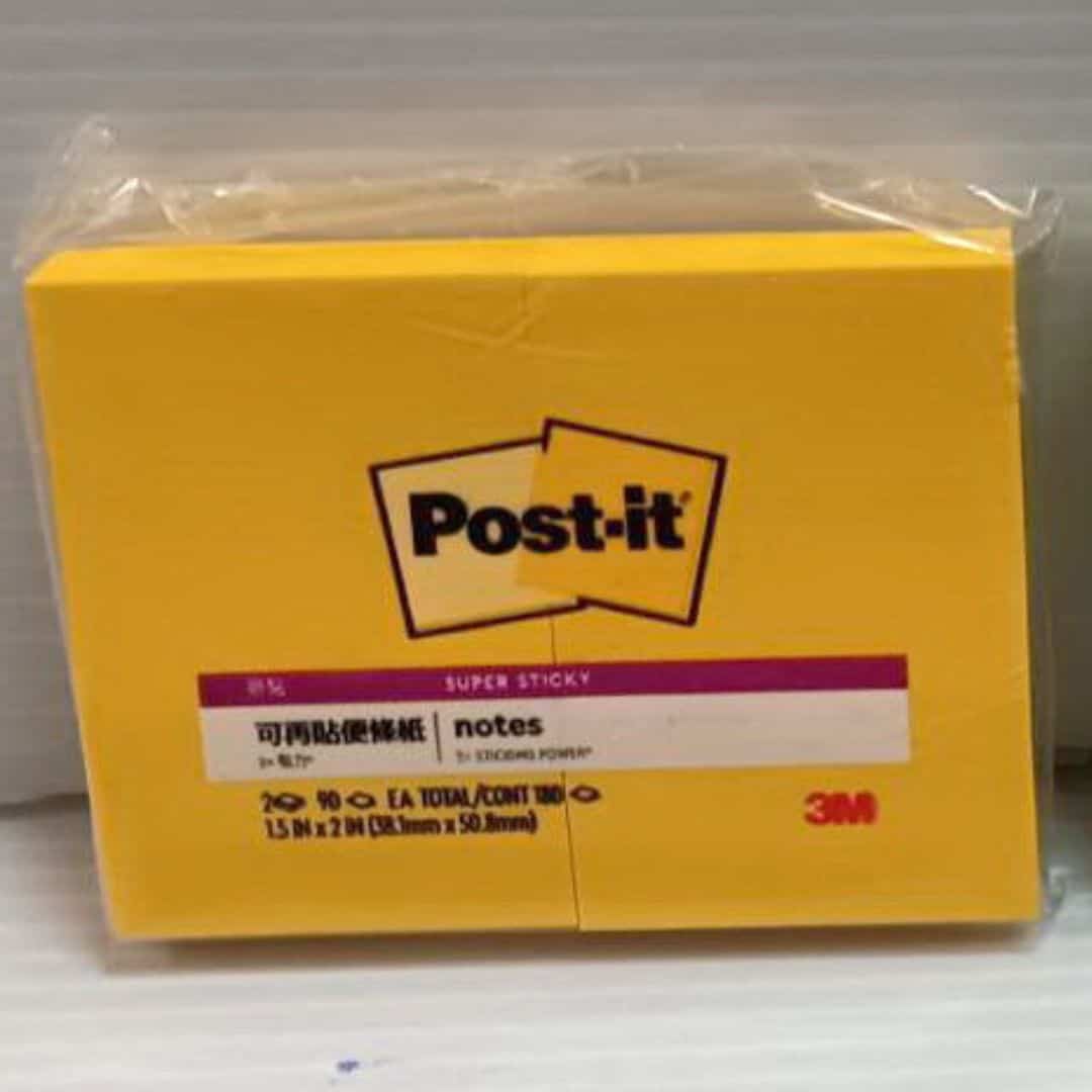 W42041A 3M利貼狠黏便條紙 黃色 5.1x3.8cm 共200張