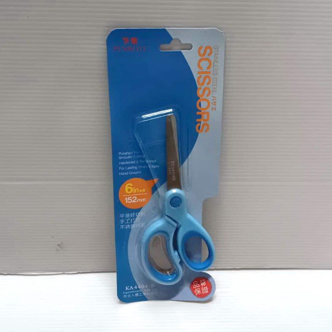 Y430380B 筆樂雙色柄剪刀 6吋 藍色