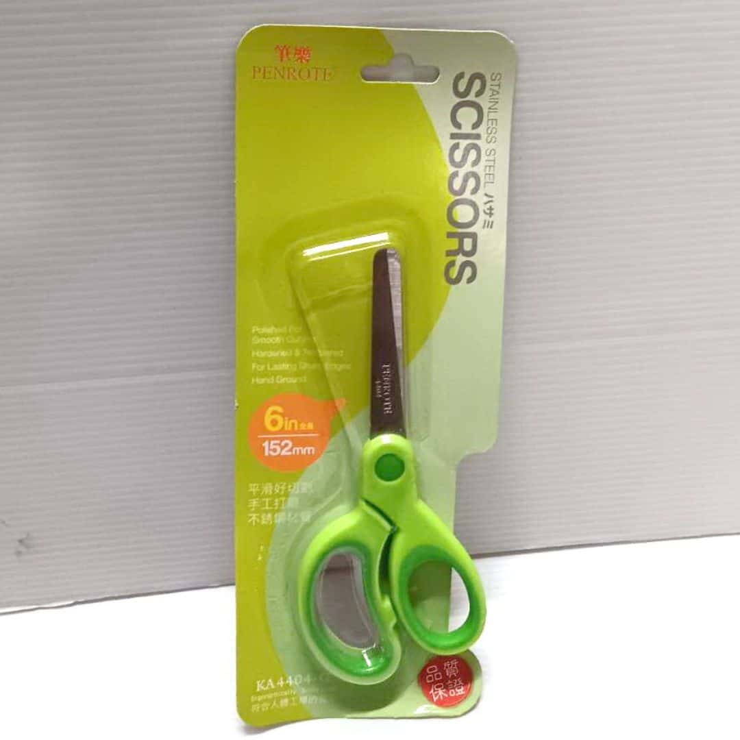 Y430380G 筆樂雙色柄剪刀 6吋 綠色