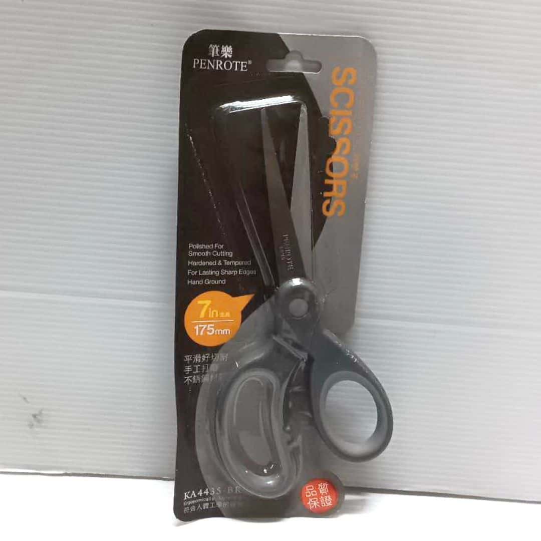 Y430381BK 筆樂雙色柄剪刀 7吋 黑色