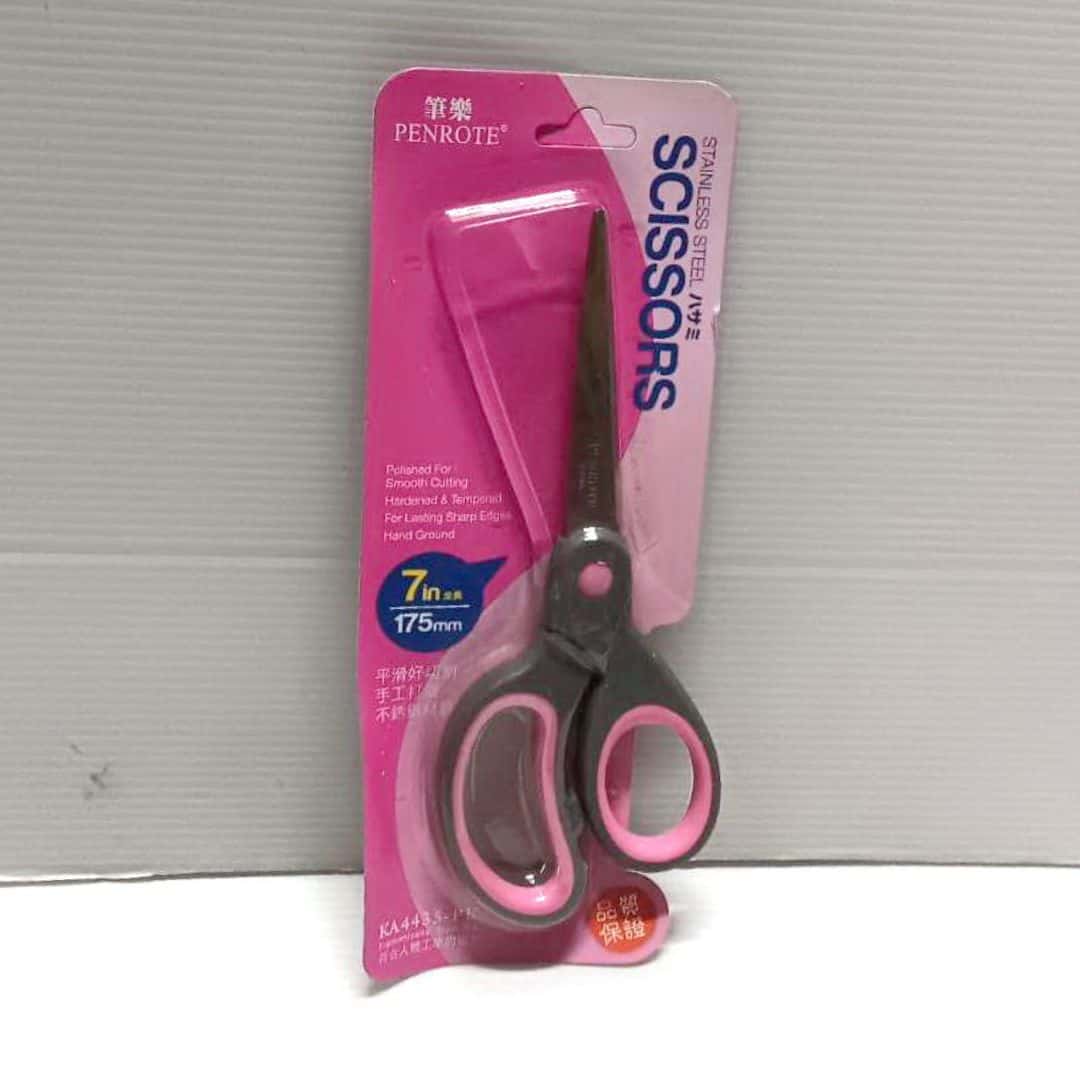 Y430381PK 筆樂雙色柄剪刀 7吋 粉紅色