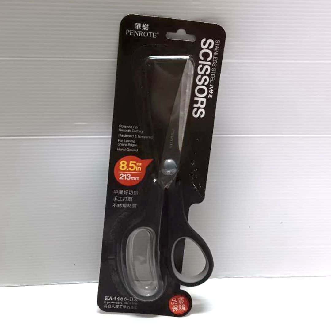 Y430382BK 筆樂雙色柄剪刀 8吋 黑色