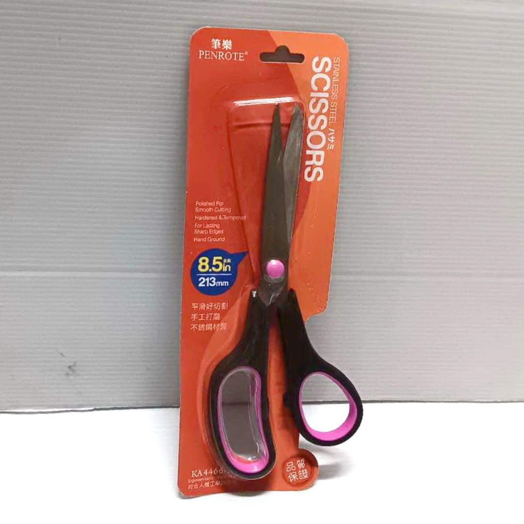 Y430382R 筆樂雙色柄剪刀 8吋 紅色