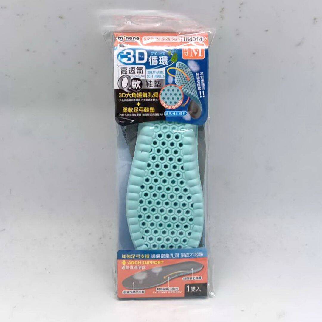 E91497M 米諾諾3D循環高透氣Q軟鞋墊 M號 24.5~26.5cm