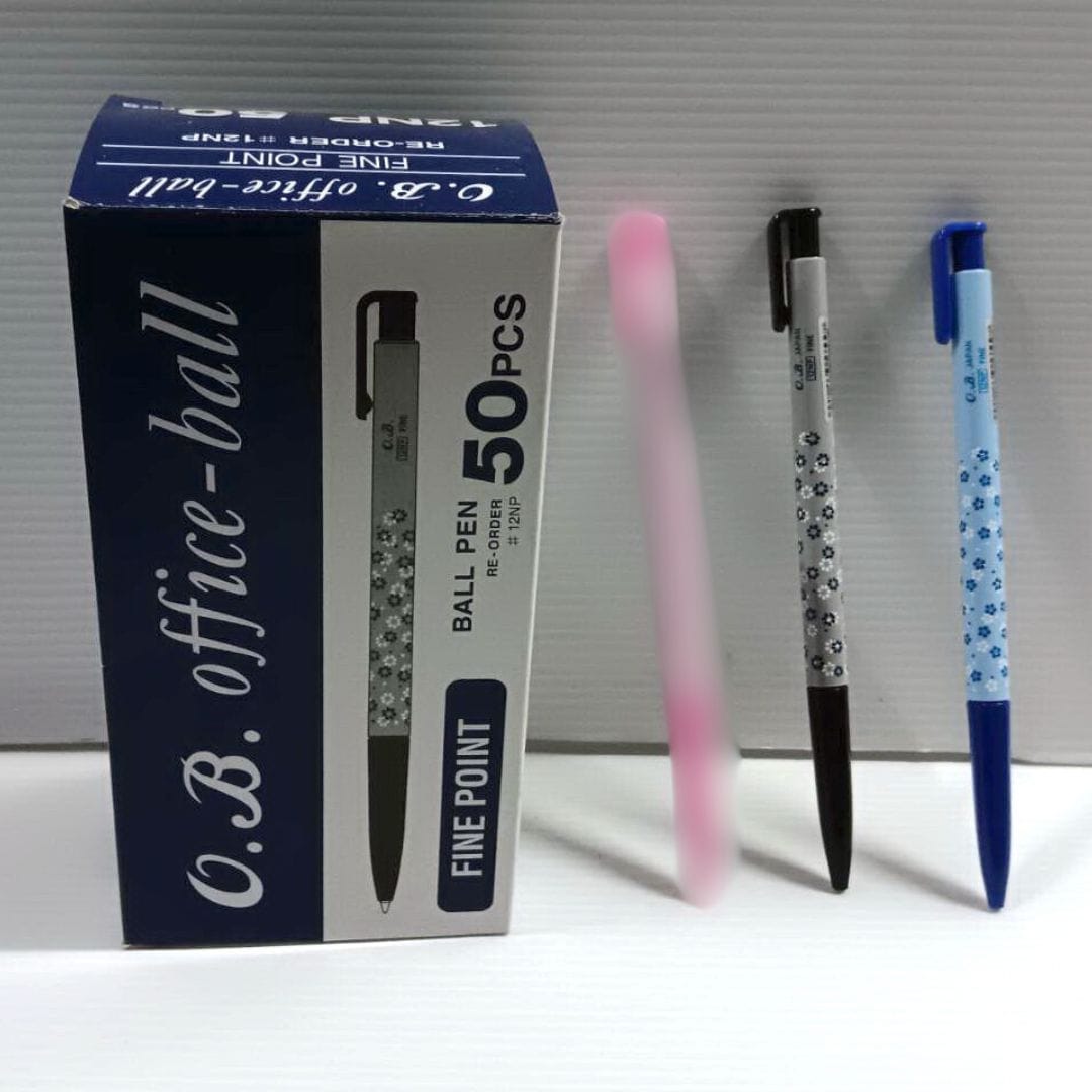 W7409B O.B.凸版壓花桿原子筆 0.7mm 黑色