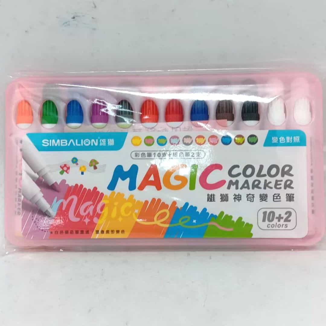 W8838A 雄獅神奇變色筆 10+2色組 粉紅盒