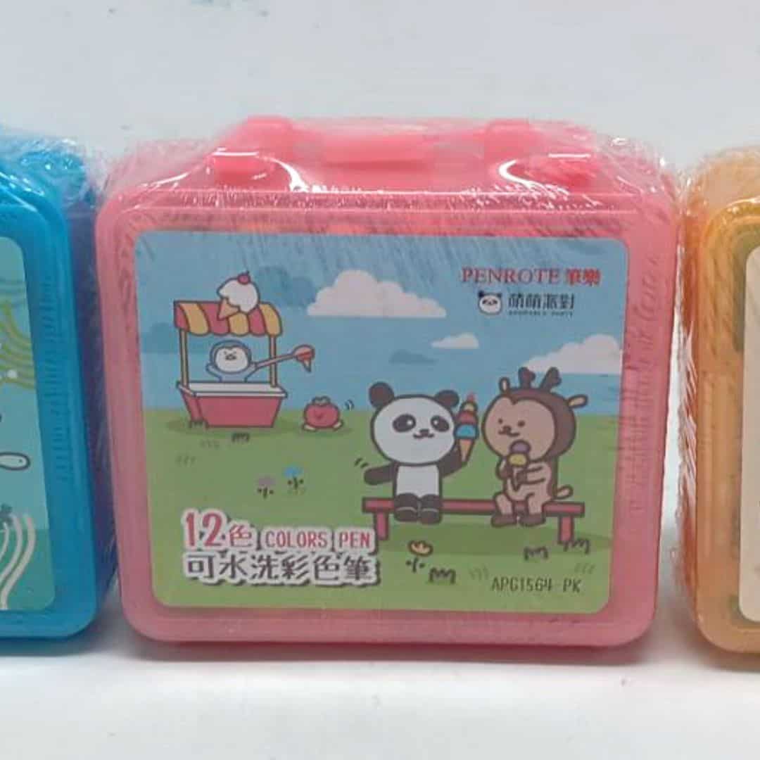 W8885C 筆樂萌萌可水洗彩色筆 12色 粉紅盒