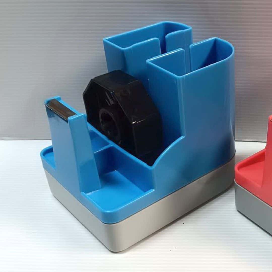 Y80004A 力大TD200筆筒方型膠台 藍+灰色