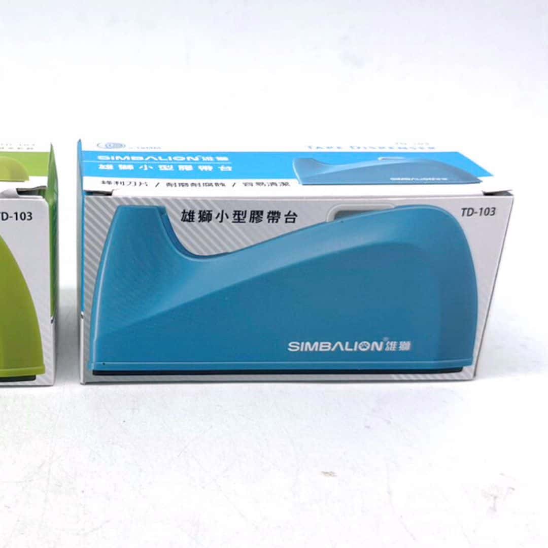 Y80012A 雄獅小型膠帶台 藍色