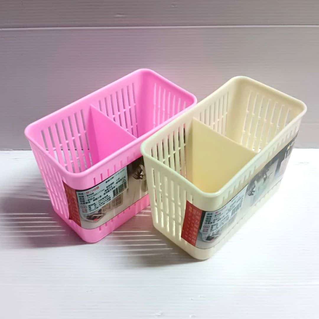 B5885 力銘雙口容器筷子筒 15.3x8.6x11.7cm