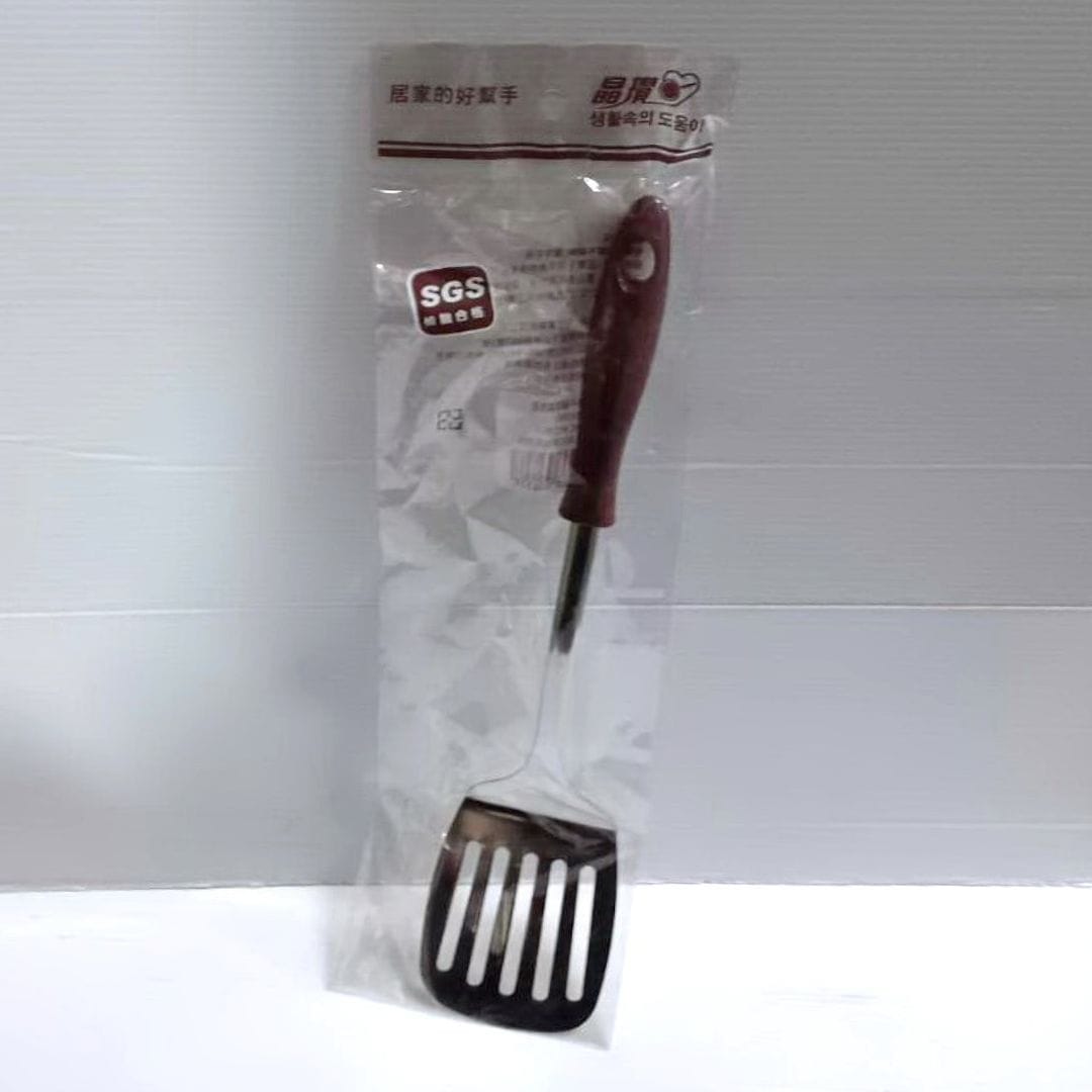 B5982 晶瓚曲線白鐵漏煎匙 38cm