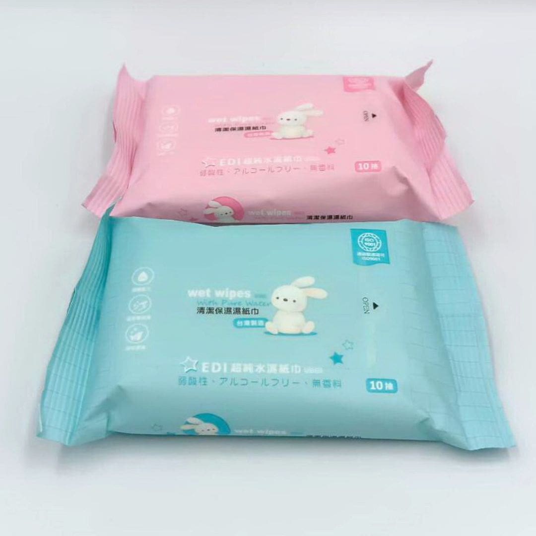 B6208A 台灣優紙清潔保濕濕紙巾 10抽 粉紅色