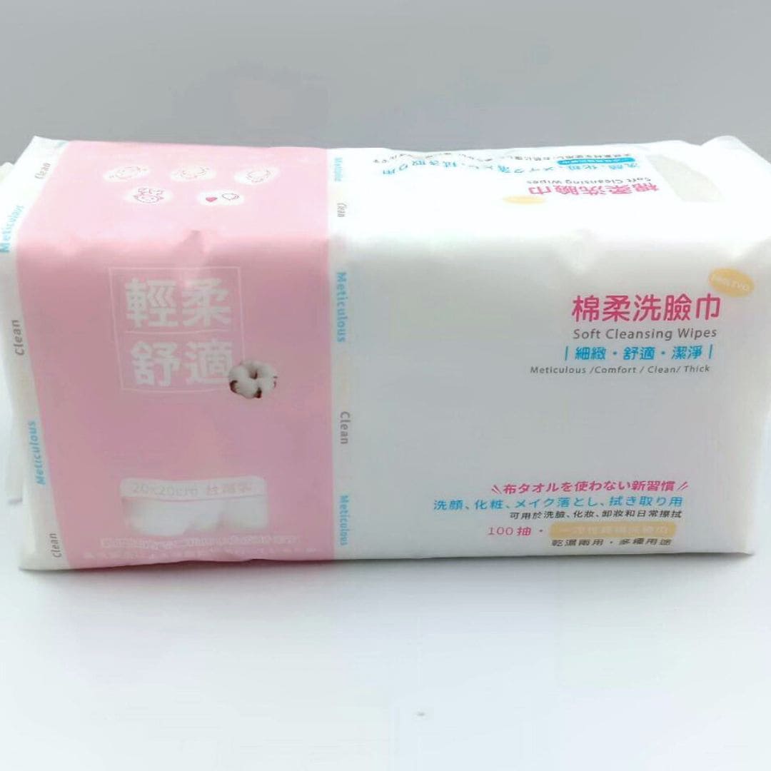 B6218 台灣優紙棉柔洗臉巾台製 100抽 輕柔舒適款