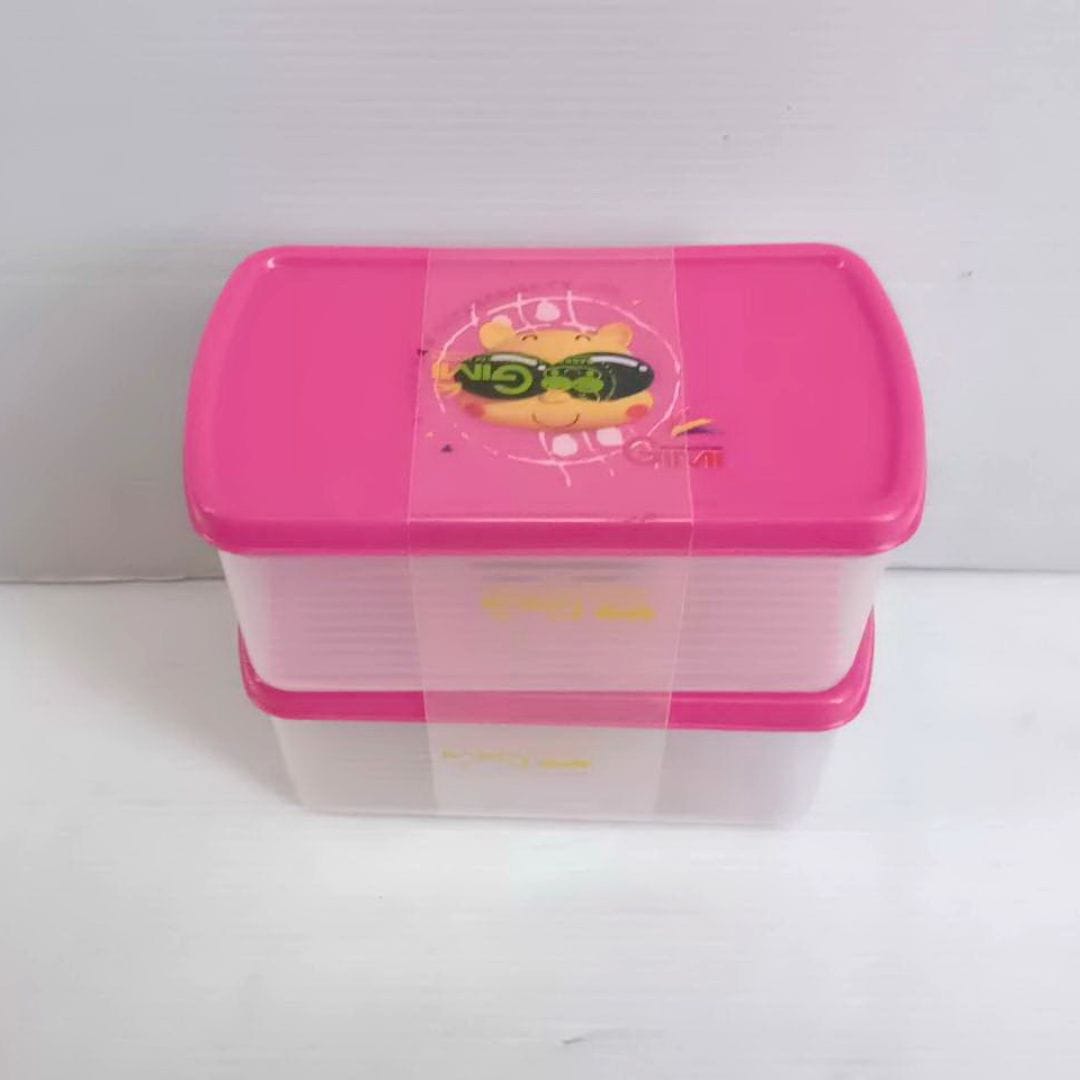 KK342 吉米橫線不漏保鮮盒 400ml 14.1x7.9x6.1cm 2入