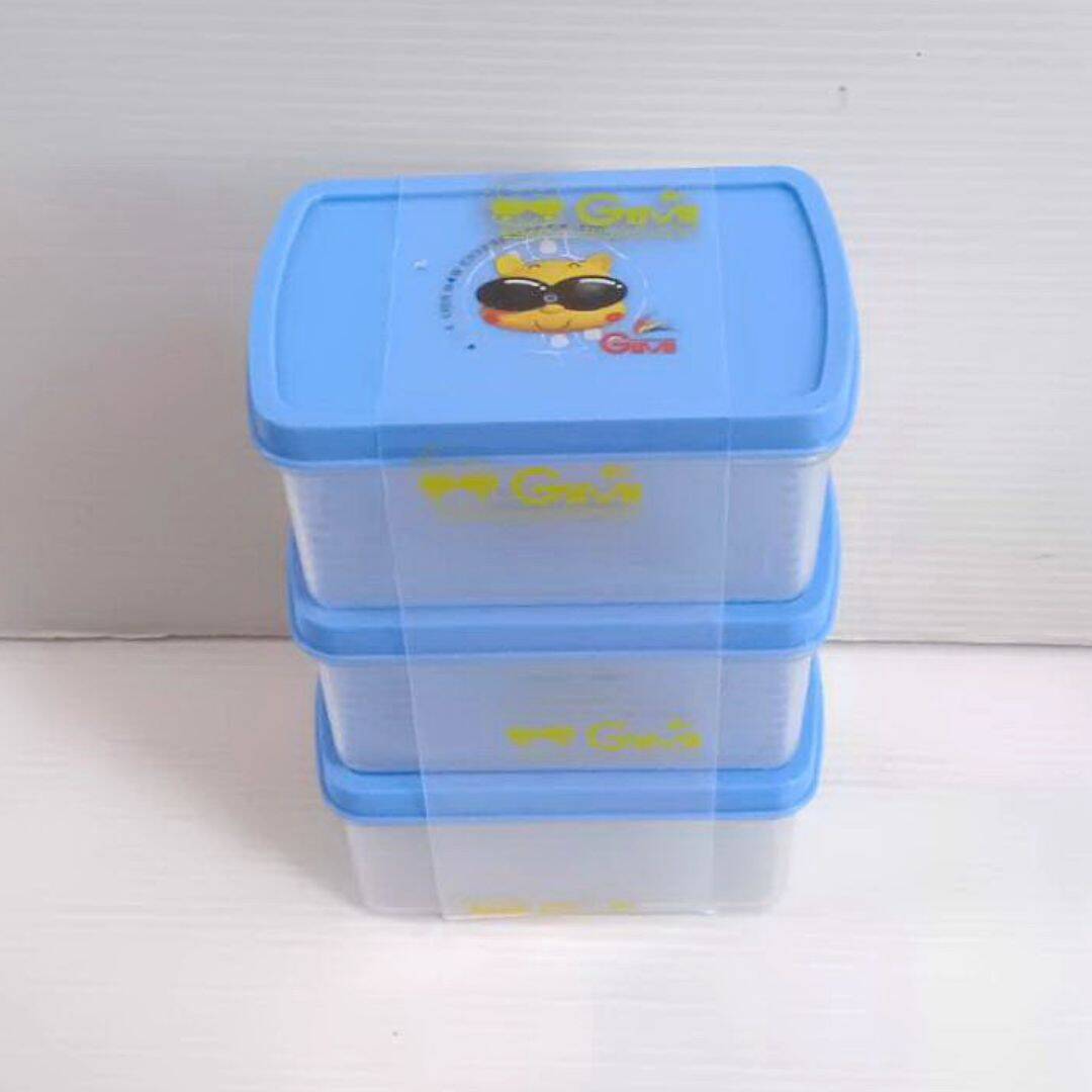 KK343 吉米橫線不漏保鮮盒 120ml 9.4x6.1x4.5cm 3入