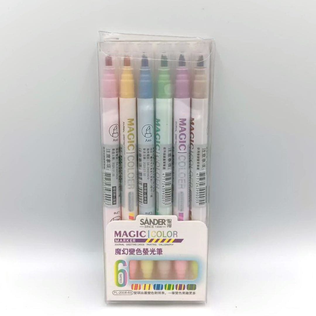 T2333B 魔幻變色螢光筆 PL20086SB 6色-3 T2333B 聖得魔幻變色螢光筆 6色組