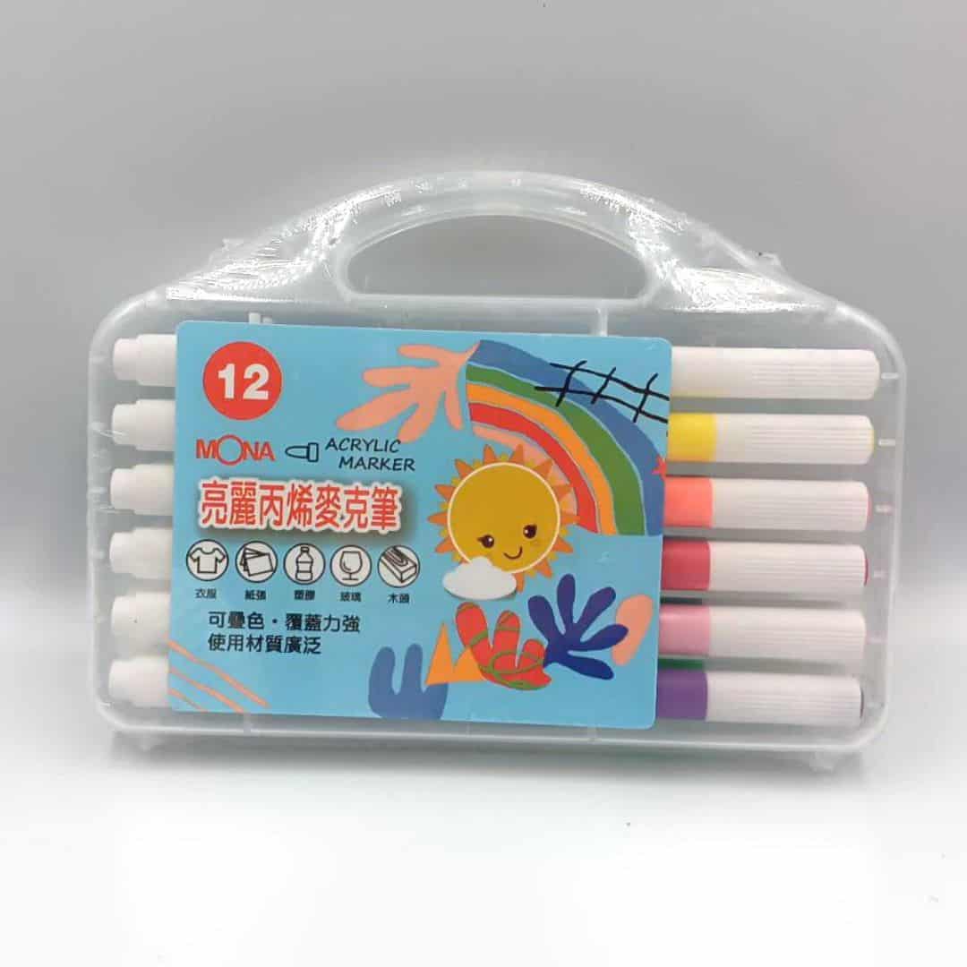 W10087 MONA亮麗丙烯麥克筆 12色組