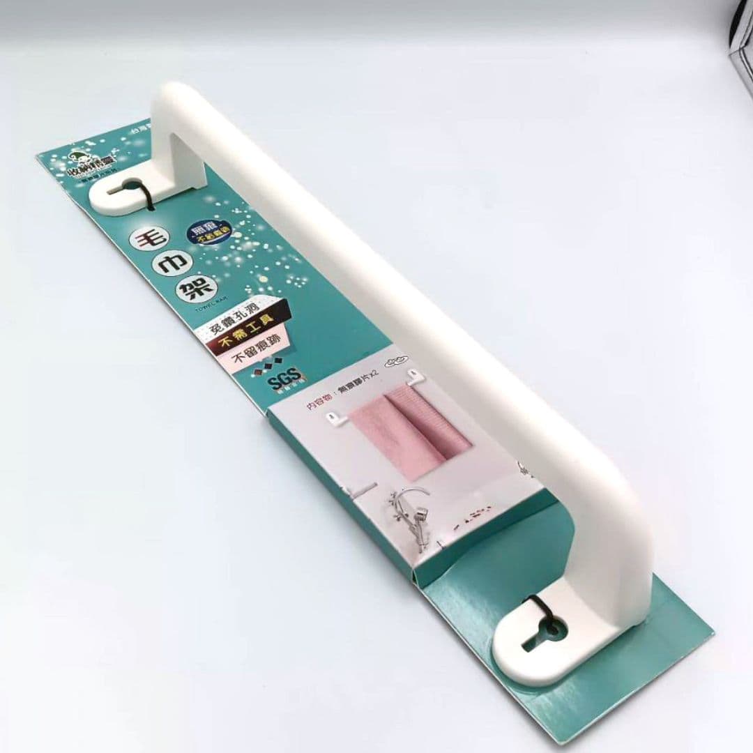 P8781 收納精靈無痕毛巾架 43.5x8.2x7.5cm