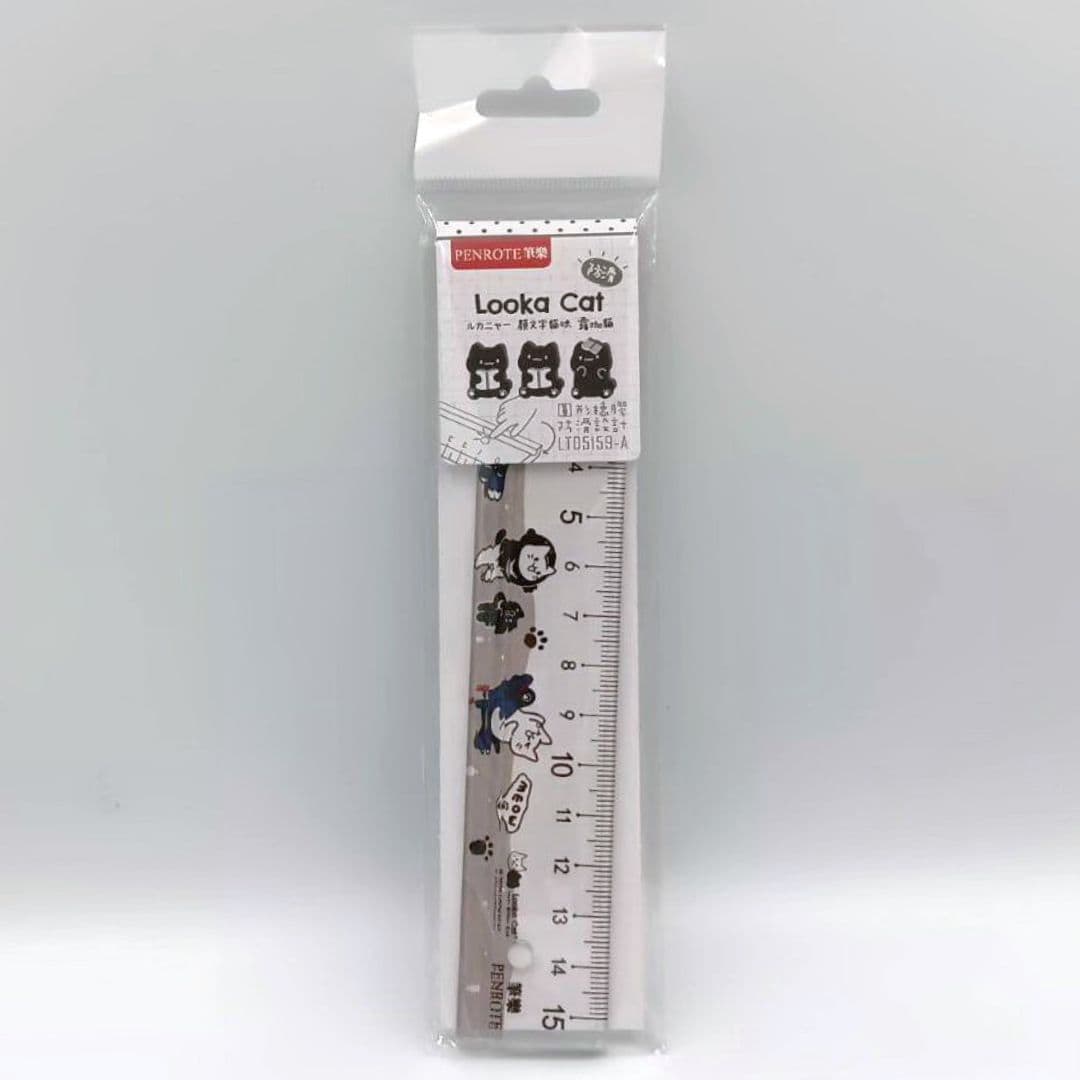 V0714A 筆樂露咖貓防滑尺 15cm A款