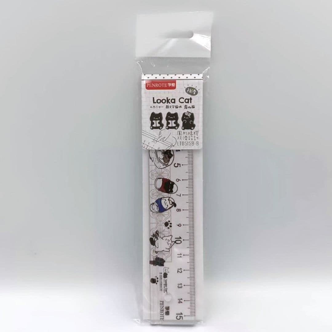 V0714B 筆樂露咖貓防滑尺 15cm B款