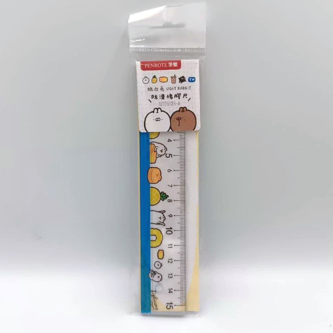 V0715A 筆樂醜白兔防滑尺 15cm A款