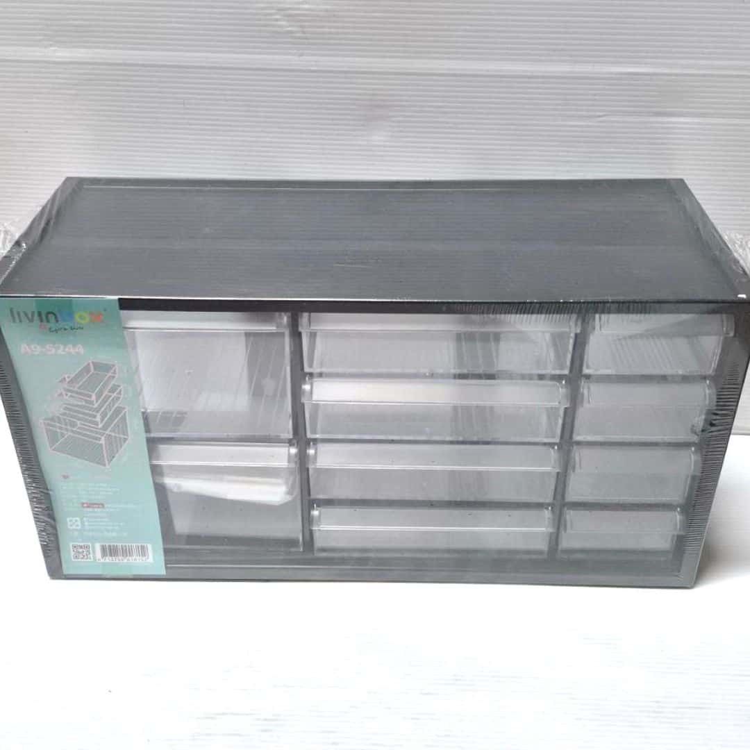 W34162B 樹德小幫手零件箱 10格 黑色 37.8x15.4x18.9cm