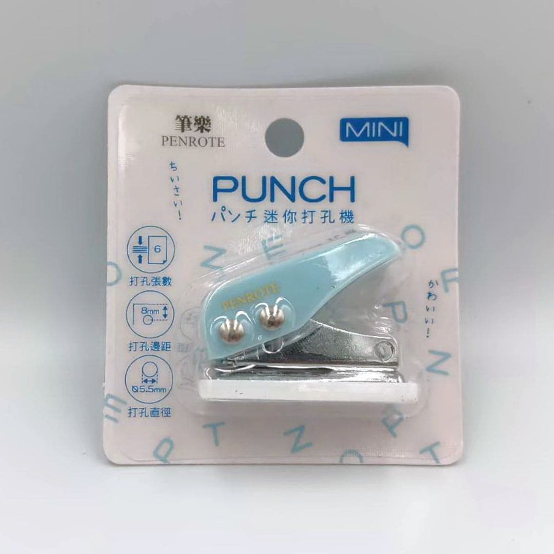 Y600020A 筆樂MINI迷你打孔機 藍色 可打6張紙