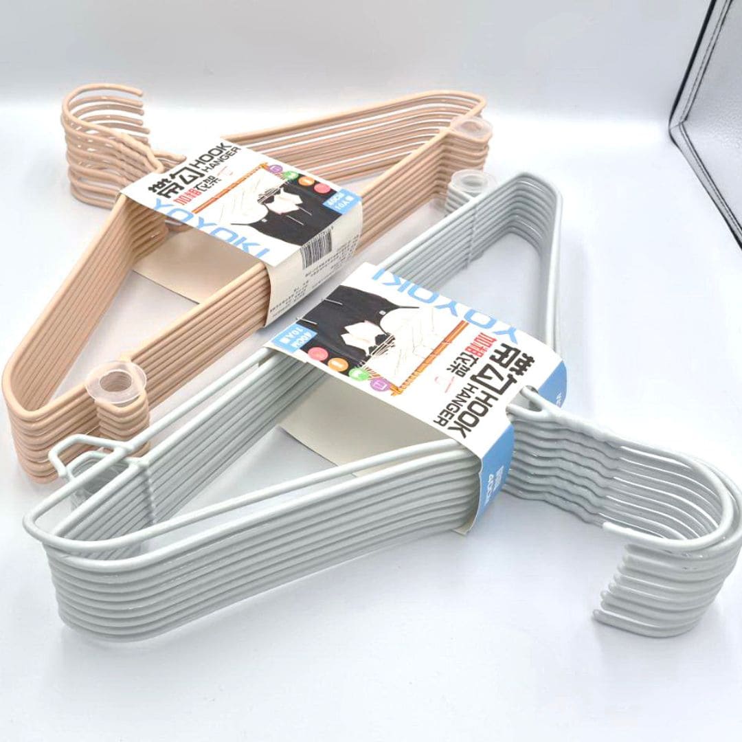 P97554 YOYOKI樂活家加粗帶勾衣架 40cm 10入